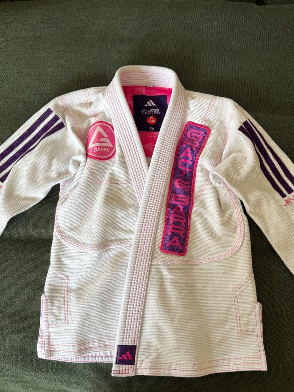 Limited Edition Gracie Barra Competition Womens Kimono by Adidas Gi, Size F0.